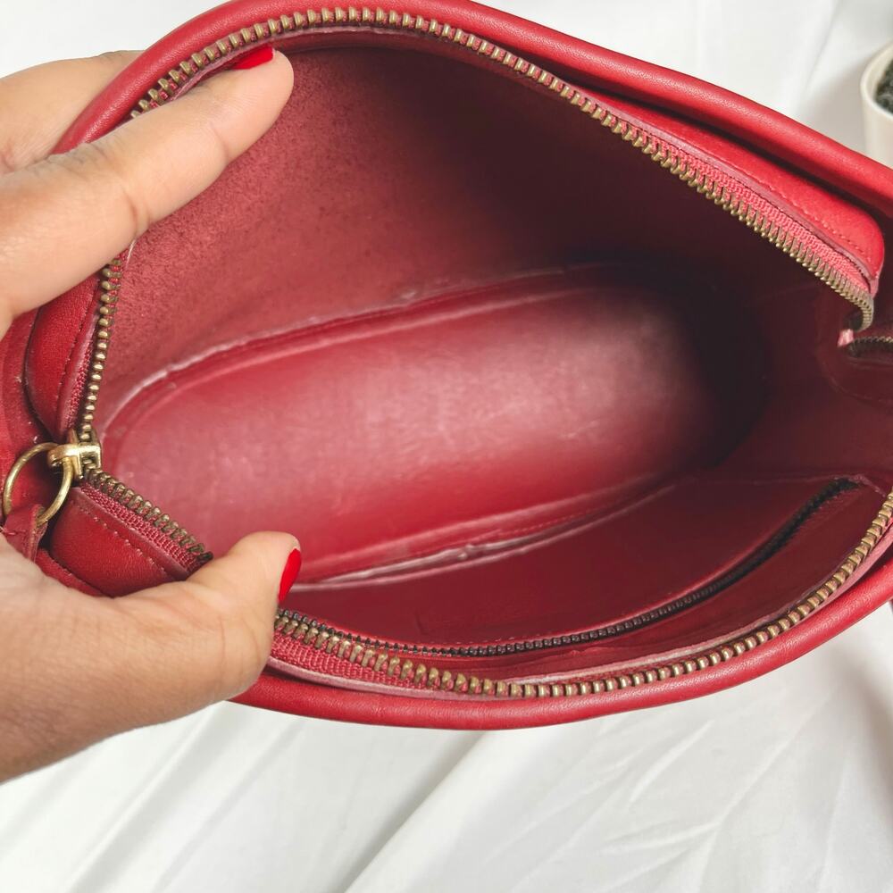 COACH Vintage Anderson Red Leather Crossbody Bag 9976 Gold Hardware - Picture 5 of 14